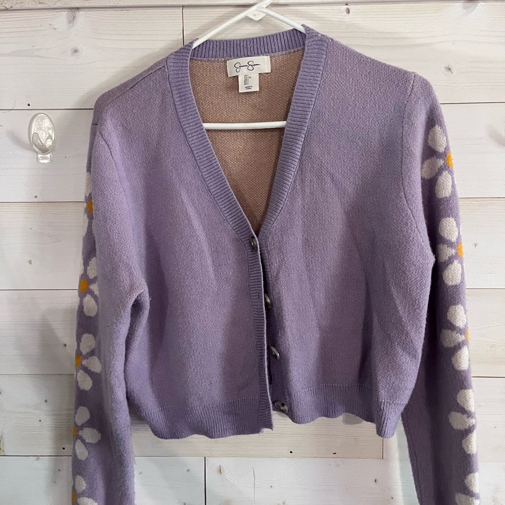 Jessica Simpson Lavender Floral Cardigan
